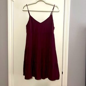 Naked Zebra babydoll dress in burgundy